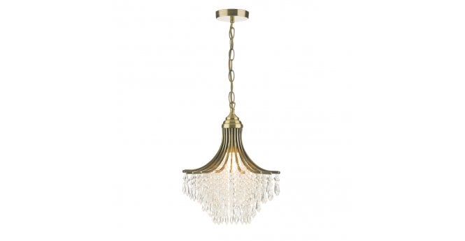 Där Lighting Suri 1 Light Pendant Antique Brass Faceted Glass