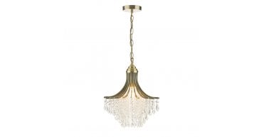 Suri 1 Light Pendant Antique Brass Faceted Glass