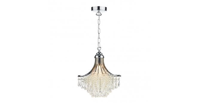 Där Lighting Suri 1 Light Pendant Crystal Polished Chrome