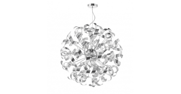 Swash 12 Light Pendant Polished Chrome With Aluminium Ribbons