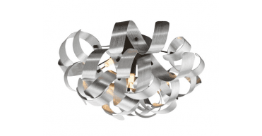 Swash 4 Light Flush Black With Aluminium Ribbons