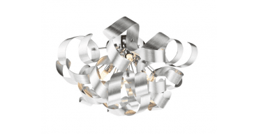 Swash 4 Light Flush Polished Chrome With Aluminium Ribbons