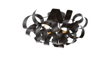 Swash 4 Light Flush Polished Chrome With Black Ribbons