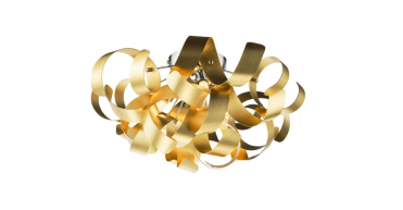 Swash 4 Light Flush Polished Chrome With Gold Ribbons