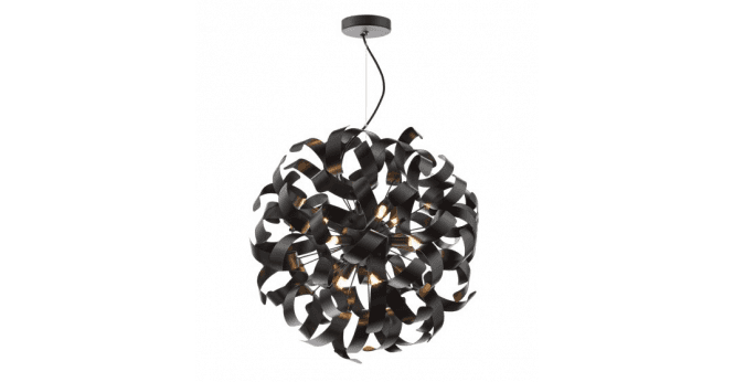 Där Lighting Swash 9 Light Pendant Matt Black Fitting Only