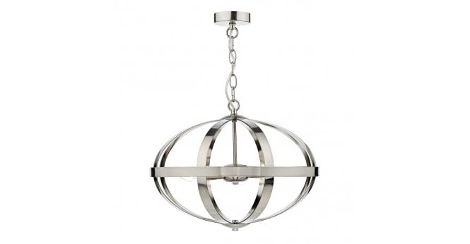 Där Lighting Symbol 3 Light Pendant Satin Chrome