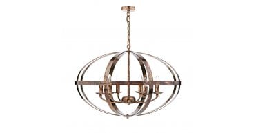 Symbol 6 Light Pendant Petrol Copper