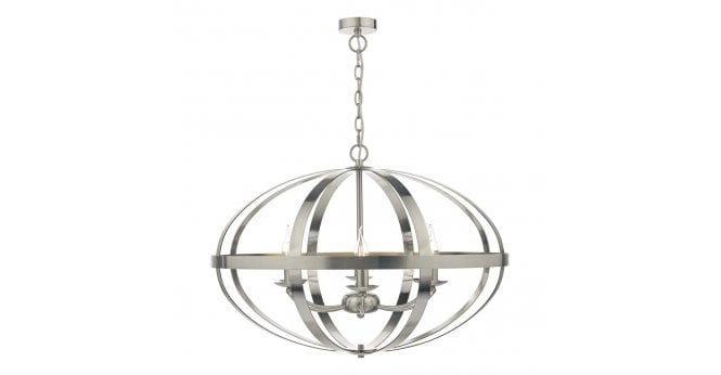 Där Lighting Symbol 6lt Pendant Satin Chrome