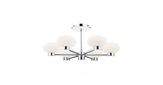Där Lighting System 6 Light Semi Flush Polished Chrome
