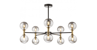 Takara 10 Light Semi-Flush Matt Black and Bronze Fitting Only