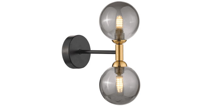 Där Lighting Takara 2 Light Wall Light Matt Black and Bronze Bracket Only