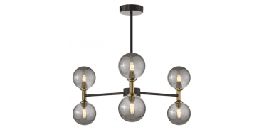 Takara 6 Light Semi-Flush Matt Black and Bronze Fitting Only
