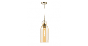 Tao Pendant Brushed Bronze and Amber Glass