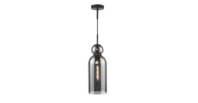 Där Lighting Tao Pendant Matt Black and Smoked Glass