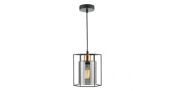 Där Lighting Tatum Pendant Matt Black and Smoked Glass