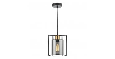 Tatum Pendant Matt Black and Smoked Glass