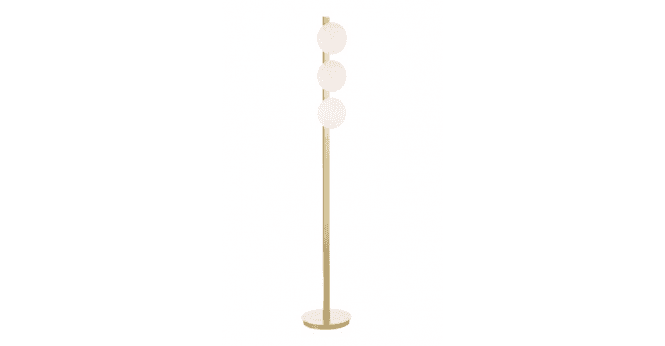 Där Lighting Tauri 3 Light Floor Lamp Matt Gold and Opal Glass