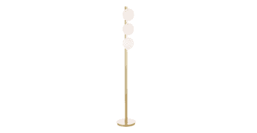 Tauri 3 Light Floor Lamp Matt Gold and Opal Glass