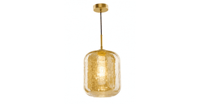 Där Lighting Tavia Pendant Satin Gold and Amber Glass