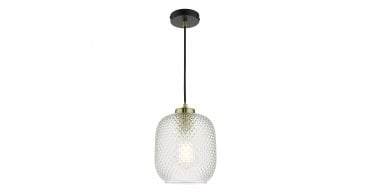 Tehya Pendant Matt Black Textured Glass