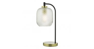 Tehya Table Lamp Matt Black Textured Glass