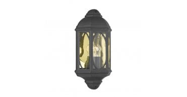 Tenby Outdoor Wall Light Black Glass IP43