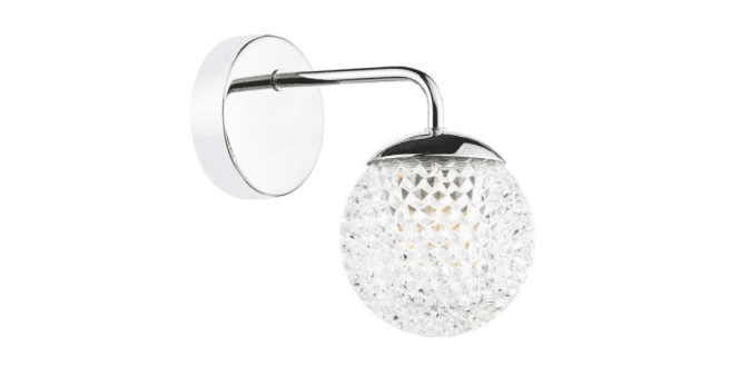 Där Lighting Teva Wall Light Polished Chrome and Faceted Acrylic IP44