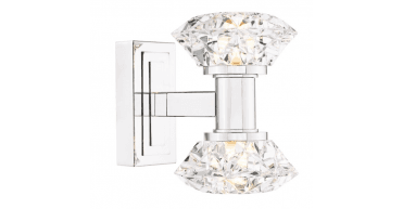 Tiana 2 Light Wall Light Polished Chrome and Faceted Acrylic