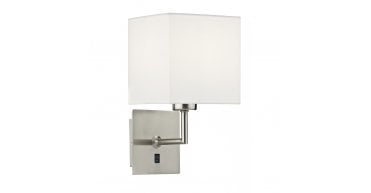 Tibet Wall Bracket Satin Chrome complete with Shade