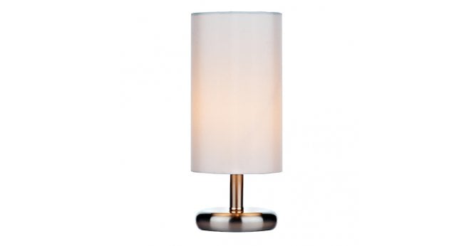 Där Lighting Tico Touch Table Lamp Satin Chrome With Shade