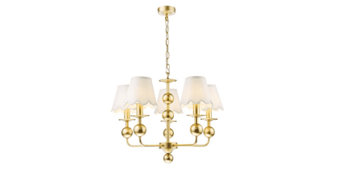 Där Lighting Tilda 5 Light Pendant Satin Gold With Shade