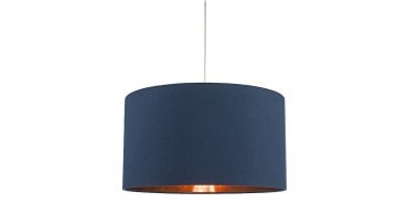 Timon Navy Blue Faux Silk Easy Fit Shade 40cm