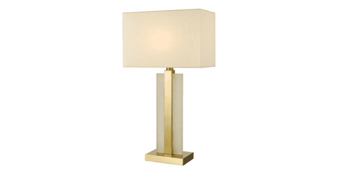 Där Lighting Tokori Table Lamp Alabaster and Brushed Gold With Shade