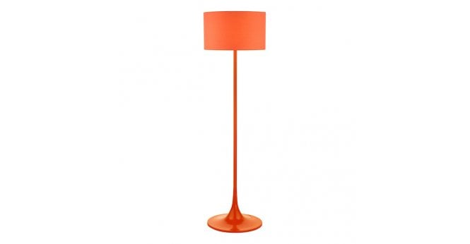 Där Lighting Toledo Floor Lamp Satin Orange With Shade