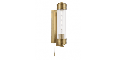 Tommaso Bathroom Wall Light Antique Bronze and Ribbed Glass IP44