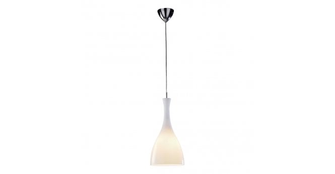 Där Lighting Tone Pendant White Glass and Polished Chrome