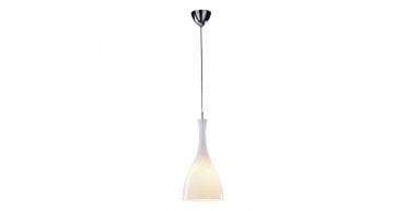Tone Pendant White Glass and Polished Chrome