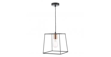 Tower 1 Light Single Pendant Matt Black Copper