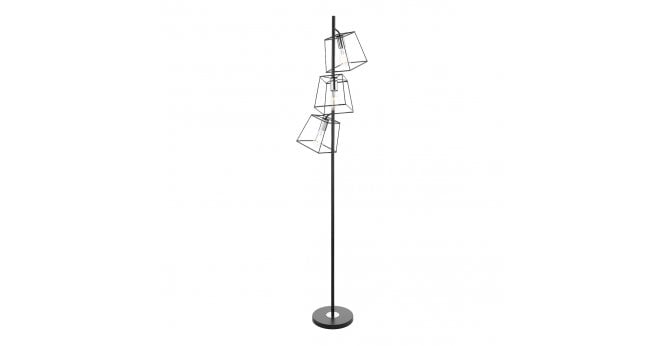 Där Lighting Tower 3 Light Floor Lamp Matt Black and Polished Chrome
