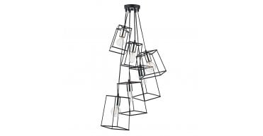 Tower 6lt Cluster Pendant Black & Polished Chrome