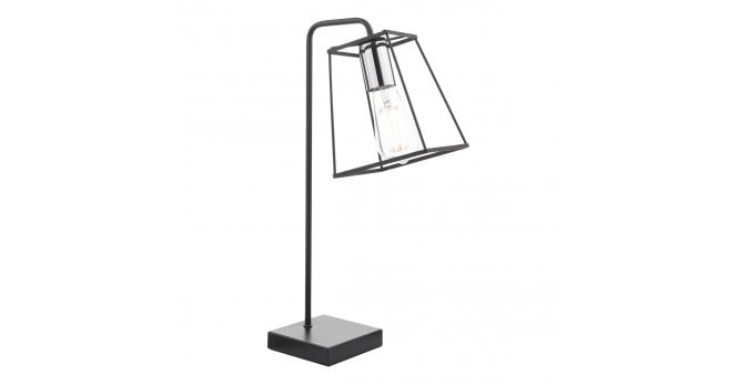 Där Lighting Tower Table Lamp Matt Black and Polished Chrome