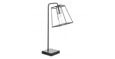 Tower Table Lamp Matt Black and Polished Chrome