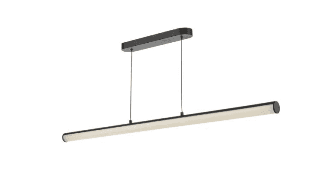 Där Lighting Tube Bar Pendant Satin Black and Opal LED