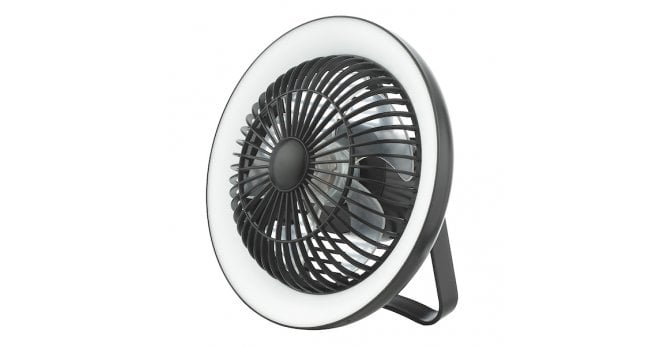 Där Lighting Turbo Desk Fan With Lamp Black LED