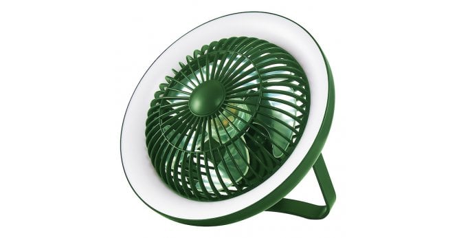 Där Lighting Turbo Desk Fan With Lamp Green LED