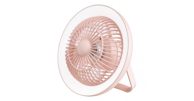 Där Lighting Turbo Desk Fan With Lamp Pink LED