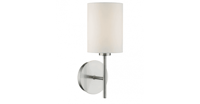 Där Lighting Tuscan Wall Light Satin Chrome With Shade