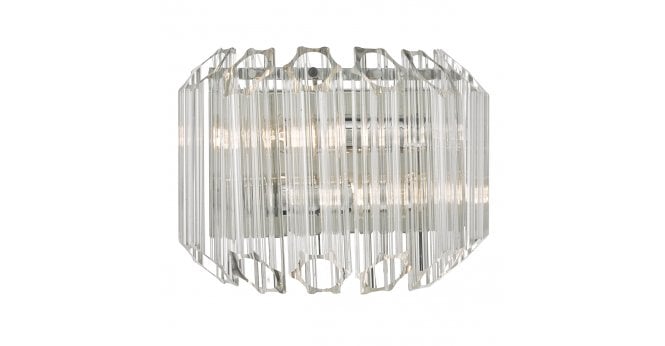 Där Lighting Tuvalu 2 Light Wall Light Glass & Polished Chrome