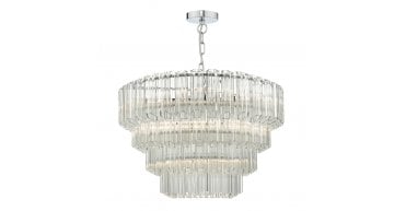 Tuvalu 4 Tier 9 Light Chandelier Crystal & Polished Chrome