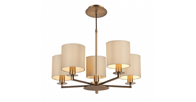 Där Lighting Tyler 5 Light Armed Pendant Antique Bronze With Shade